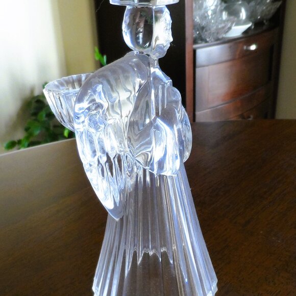 Vintage  Clear crystal Angel candleholder - Picture 5 of 5